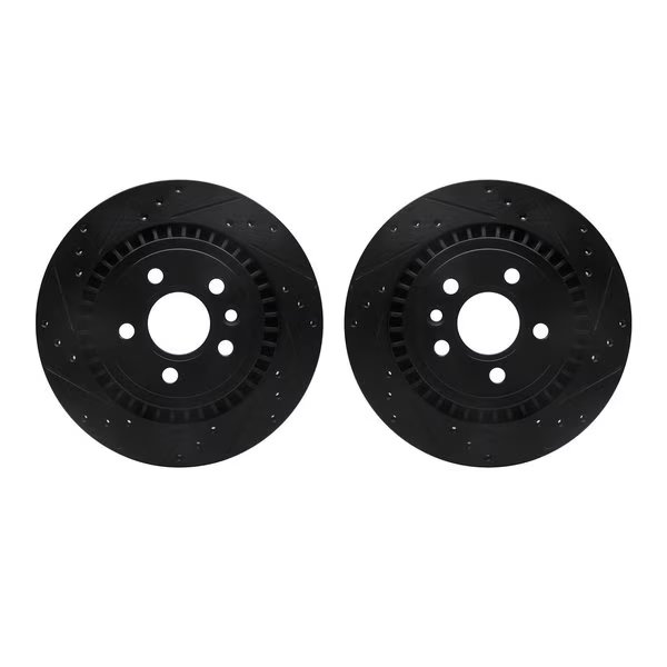 Rotors-Drilled and Slotted-Black, Zinc Plated black, Zinc Coated, 8002-27043, Dynamic Friction Co, Mfr#: 8002-27043